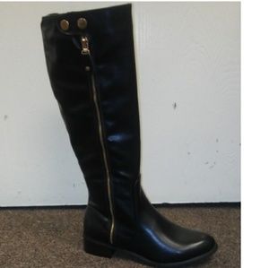 New Women's Black Knee High Riding Boots